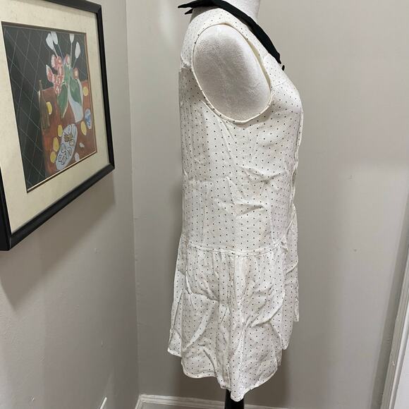Forever 21 Mini Dress Size Medium White with Black Dots Sleeveless TWEE Style - Picture 3 of 12